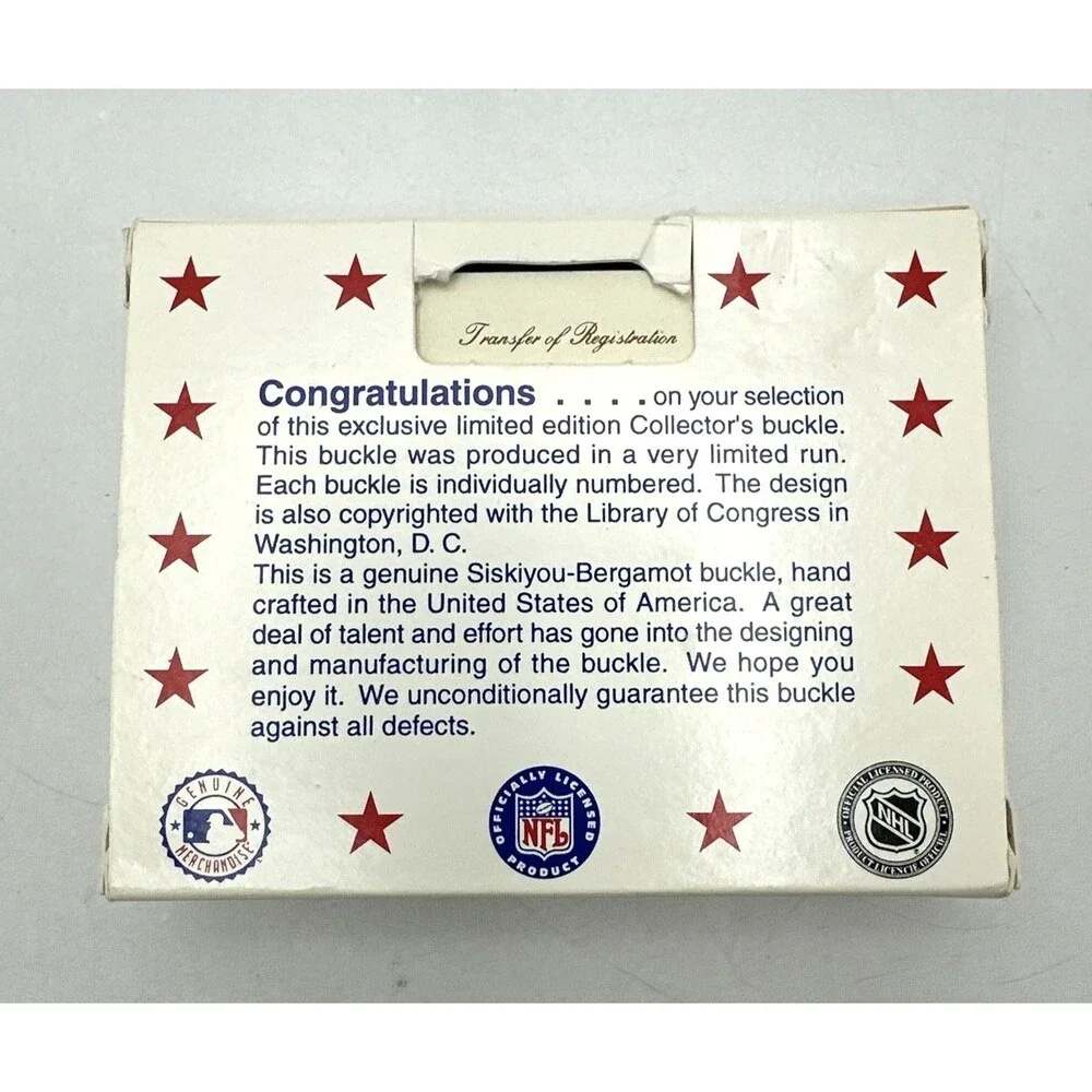Siskiyou NFL Baltimore Ravens Belt Buckle Limited Edition UNOPENED IN BOX